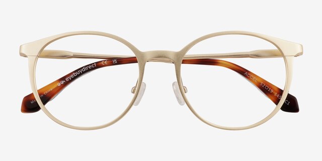 Accel Matte Gold Aluminium-alloyEyeglass Frames from EyeBuyDirect, Closed View