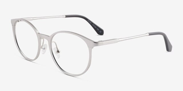 Accel Matte Silver Aluminium-alloyEyeglass Frames from EyeBuyDirect, Angle View