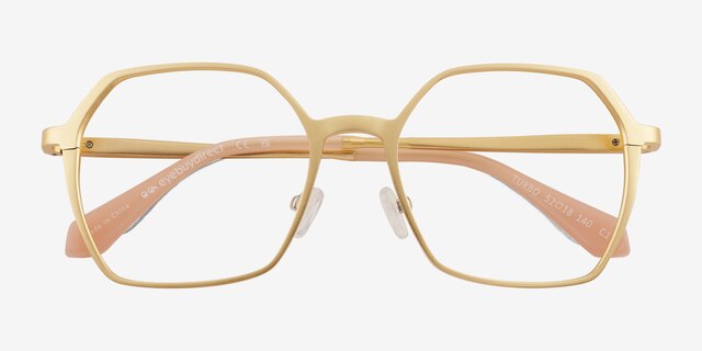 Turbo Matte Gold Aluminium-alloyEyeglass Frames from EyeBuyDirect, Closed View