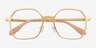 Turbo Matte Gold Aluminium-alloyEyeglass Frames from EyeBuyDirect, Closed View