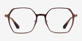 Turbo Matte Brown Aluminium-alloy Montures de lunettes de vue d'EyeBuyDirect, Vue de Face