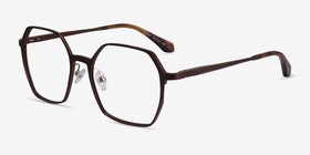 Turbo Matte Brown Aluminium-alloy Montures de lunettes de vue d'EyeBuyDirect, Vue d'Angle