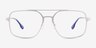 Amp Matte Silver Aluminium-alloyEyeglass Frames from EyeBuyDirect, Front View