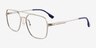 Amp Matte Silver Aluminium-alloyEyeglass Frames from EyeBuyDirect, Angle View