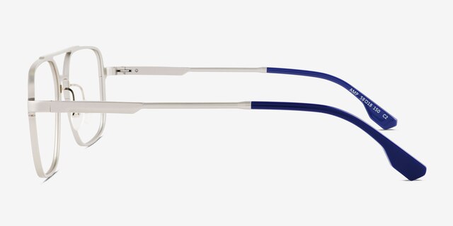 Amp Matte Silver Aluminium-alloyEyeglass Frames from EyeBuyDirect, Side View