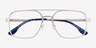 Amp Matte Silver Aluminium-alloyEyeglass Frames from EyeBuyDirect, Closed View