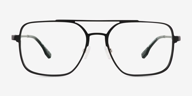 Amp Matte Black Aluminium-alloyEyeglass Frames from EyeBuyDirect, Front View