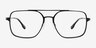 Amp Matte Black Aluminium-alloyEyeglass Frames from EyeBuyDirect, Front View