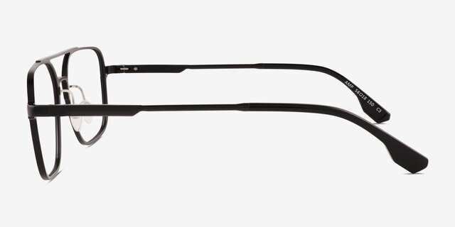 Amp Matte Black Aluminium-alloyEyeglass Frames from EyeBuyDirect, Side View
