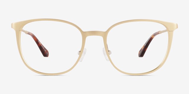Zoom Matte Gold Aluminium-alloyEyeglass Frames from EyeBuyDirect, Front View