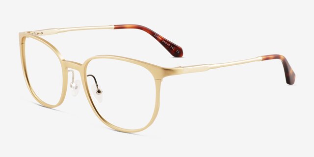 Zoom Matte Gold Aluminium-alloyEyeglass Frames from EyeBuyDirect, Angle View