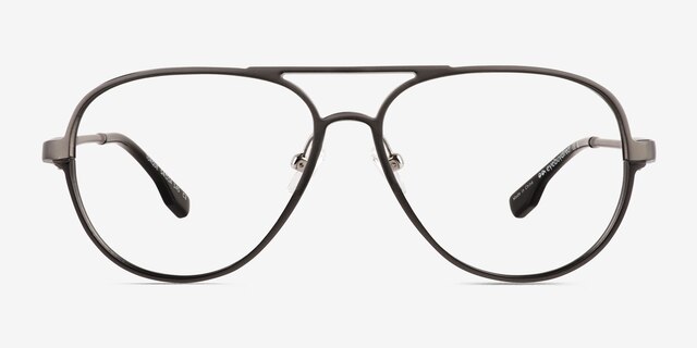 Torque Matte Gunmetal Aluminium-alloyEyeglass Frames from EyeBuyDirect, Front View