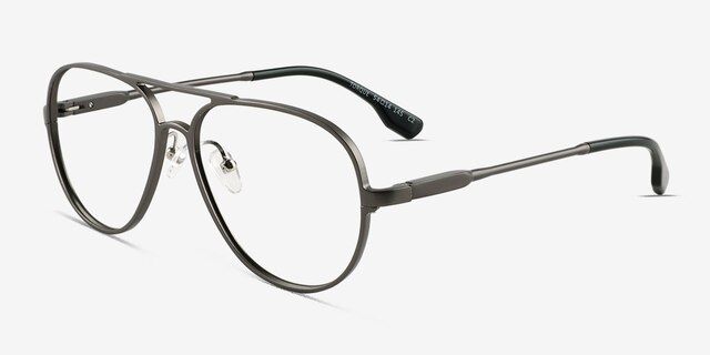 Torque Matte Gunmetal Aluminium-alloyEyeglass Frames from EyeBuyDirect, Angle View