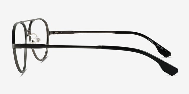 Torque Matte Gunmetal Aluminium-alloyEyeglass Frames from EyeBuyDirect, Side View