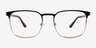 Whir Black Silver Carbon-fiberEyeglass Frames from EyeBuyDirect, Front View