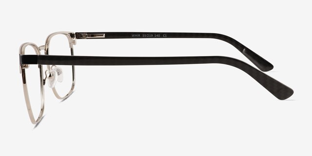 Whir Black Silver Carbon-fiberEyeglass Frames from EyeBuyDirect, Side View