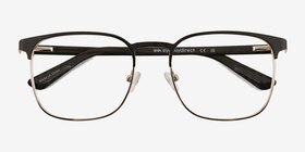 Whir Black Silver Carbon-fiber Montures de lunettes de vue d'EyeBuyDirect, Vue Rapprochée