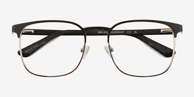 Whir Black Silver Carbon-fiberEyeglass Frames from EyeBuyDirect, Closed View