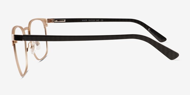 Whir Matte Gold Carbon-fiberEyeglass Frames from EyeBuyDirect, Side View