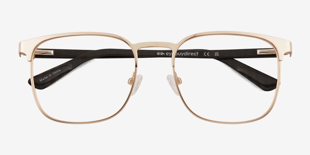 Whir Matte Gold Carbon-fiberEyeglass Frames from EyeBuyDirect, Closed View