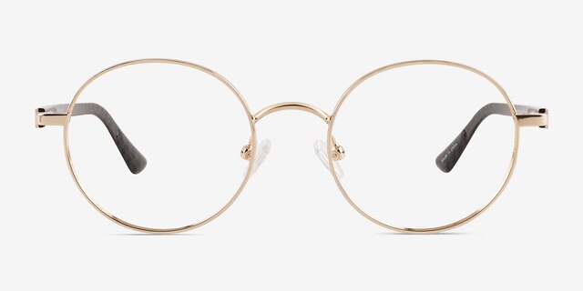 Turn Gold Carbon-fiberEyeglass Frames from EyeBuyDirect, Front View