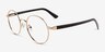 Turn Gold Carbon-fiberEyeglass Frames from EyeBuyDirect, Angle View