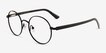 Turn Matte Black MetalEyeglass Frames from EyeBuyDirect, Angle View