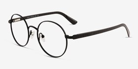 Turn Matte Black Carbon-fiber Montures de lunettes de vue d'EyeBuyDirect, Vue d'Angle