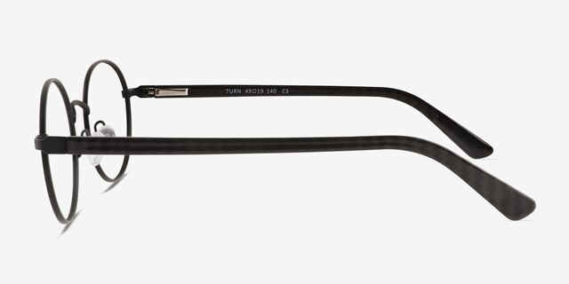 Turn Matte Black Carbon-fiberEyeglass Frames from EyeBuyDirect, Side View