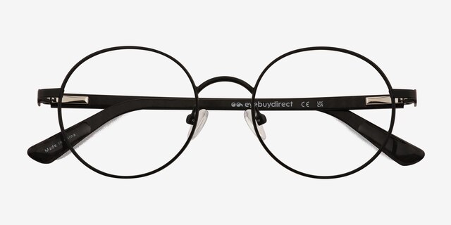 Turn Matte Black Carbon-fiberEyeglass Frames from EyeBuyDirect, Closed View
