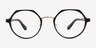 Jet Black Gold Carbon-fiberEyeglass Frames from EyeBuyDirect, Front View