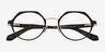 Jet Black Gold Carbon-fiberEyeglass Frames from EyeBuyDirect, Closed View