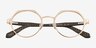 Jet Shiny Gold Black Carbon-fiberEyeglass Frames from EyeBuyDirect, Closed View