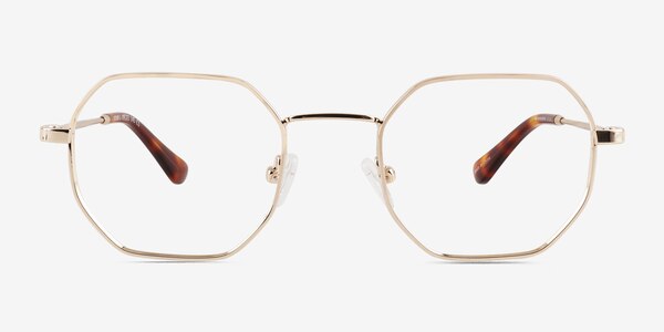 Soar Shiny Golden Metal Eyeglass Frames