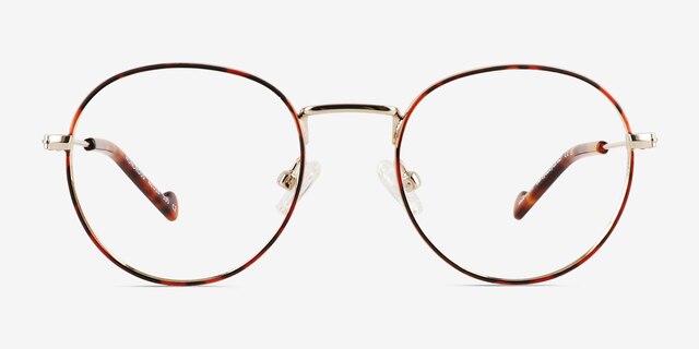 Wondrous Shiny Gold Tortoise MetalEyeglass Frames from EyeBuyDirect, Front View