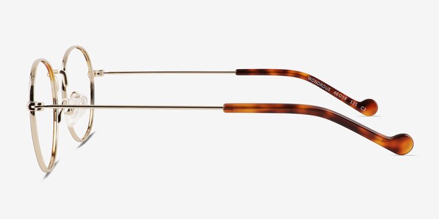 Wondrous Shiny Gold Tortoise MetalEyeglass Frames from EyeBuyDirect, Side View