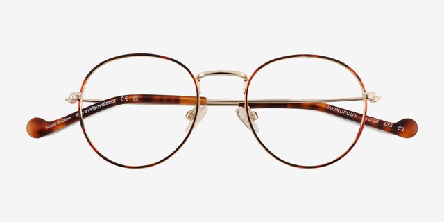 Wondrous Shiny Gold Tortoise MetalEyeglass Frames from EyeBuyDirect, Closed View