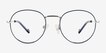 Wondrous Shiny Silver Blue MetalEyeglass Frames from EyeBuyDirect, Front View