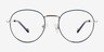 Wondrous Shiny Silver Blue MetalEyeglass Frames from EyeBuyDirect, Front View
