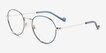 Wondrous Shiny Silver Blue MetalEyeglass Frames from EyeBuyDirect, Angle View
