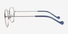 Wondrous Shiny Silver Blue MetalEyeglass Frames from EyeBuyDirect, Side View