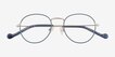 Wondrous Shiny Silver Blue MetalEyeglass Frames from EyeBuyDirect, Closed View