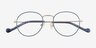 Wondrous Shiny Silver Blue MetalEyeglass Frames from EyeBuyDirect, Closed View