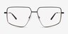 Wyatt Black Matte Gunmetal MetalEyeglass Frames from EyeBuyDirect, Front View