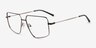 Wyatt Black Matte Gunmetal MetalEyeglass Frames from EyeBuyDirect, Angle View