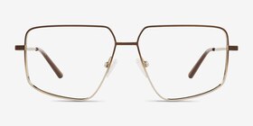Wyatt Gradient Matte Brown Métal Montures de lunettes de vue d'EyeBuyDirect, Vue de Face