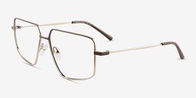 Wyatt Gradient Matte Brown Métal Montures de lunettes de vue d'EyeBuyDirect, Vue d'Angle
