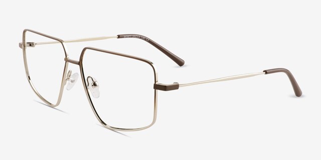Wyatt Gradient Matte Brown MetalEyeglass Frames from EyeBuyDirect, Angle View