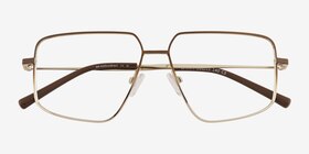 Wyatt Gradient Matte Brown Métal Montures de lunettes de vue d'EyeBuyDirect, Vue Rapprochée