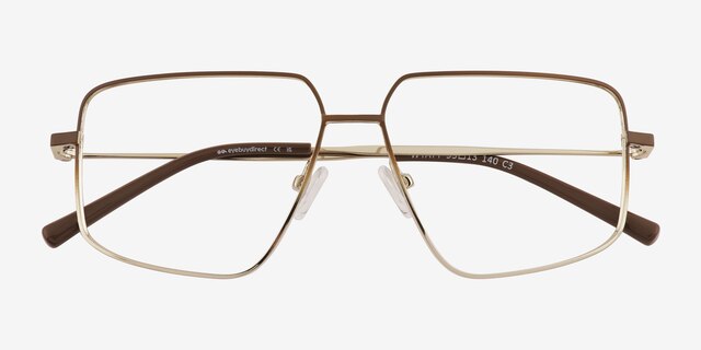 Wyatt Gradient Matte Brown MetalEyeglass Frames from EyeBuyDirect, Closed View